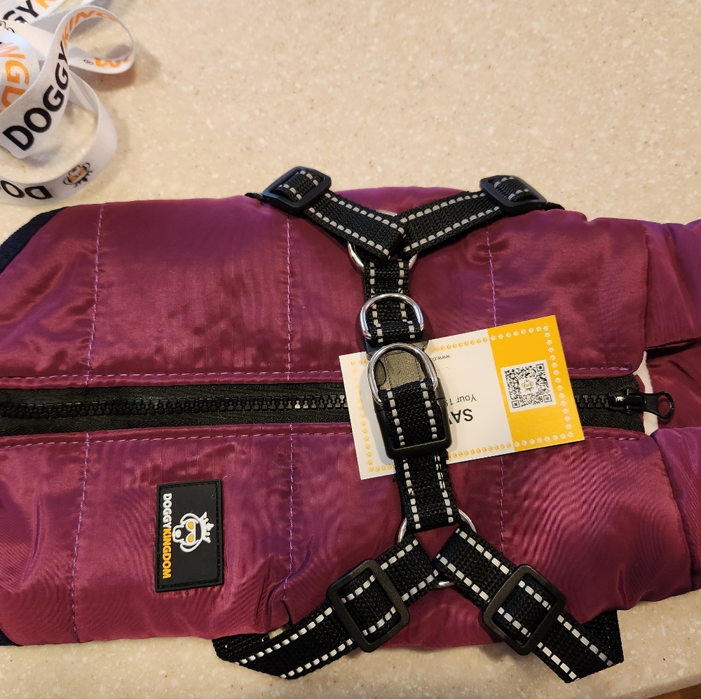 brand new, size small, never been worn winter dog jacket